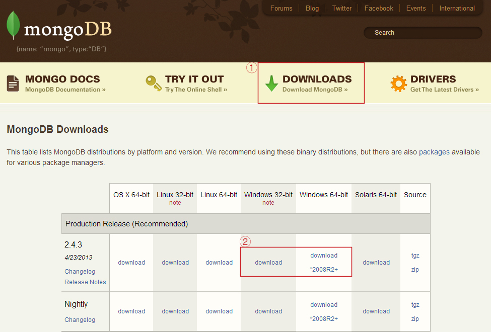 MongoDB Downloads